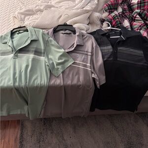 Travis Mathew Polo Shirt Trio - Mint, Gray, and Black